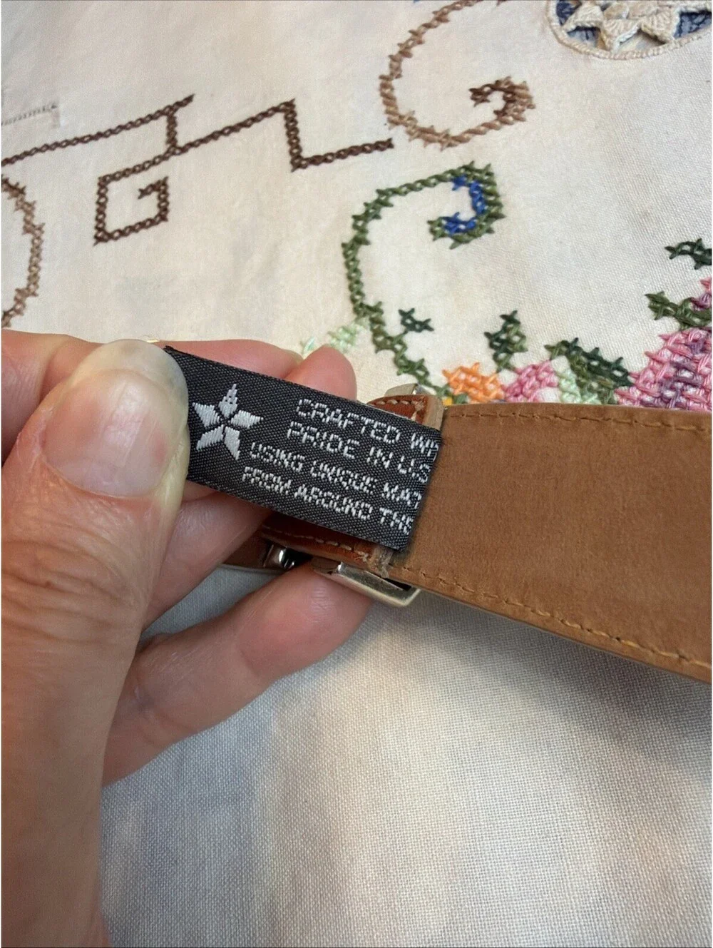 Brighton Tan Leather “I Love Golf” Belt Medium USA Made